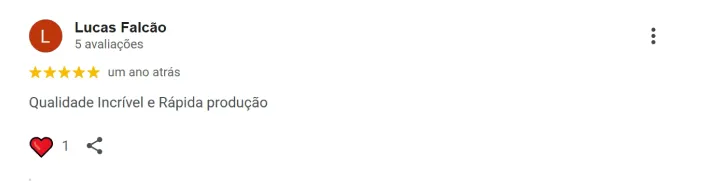 Avaliação de cliente no Google