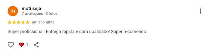 Avaliação de cliente no Google