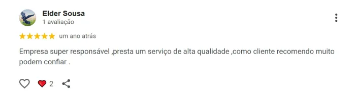 Avaliação de cliente no Google